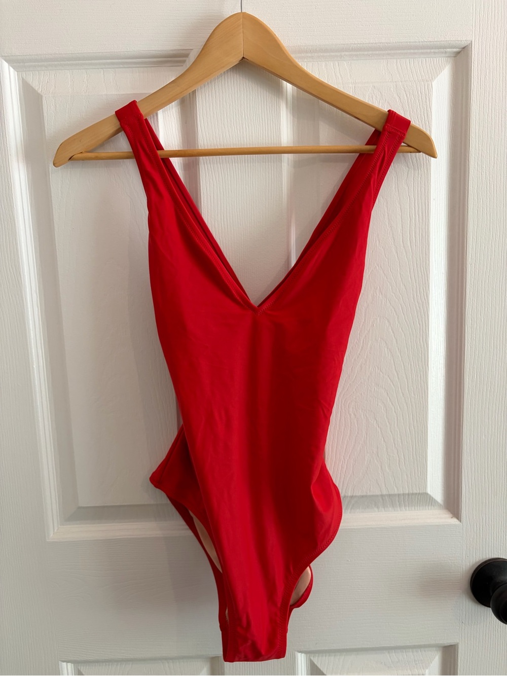 J. Crew - Red V-Neck Cross-back Classic Red One Piece Swimsuit - Size 2